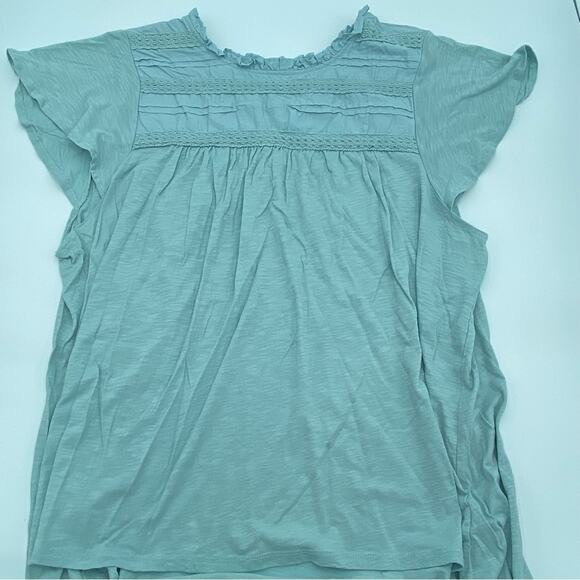 Ella Moss Ladies' Lace Trim Knit Top Seafoam Green - XXL - Picture 3 of 8